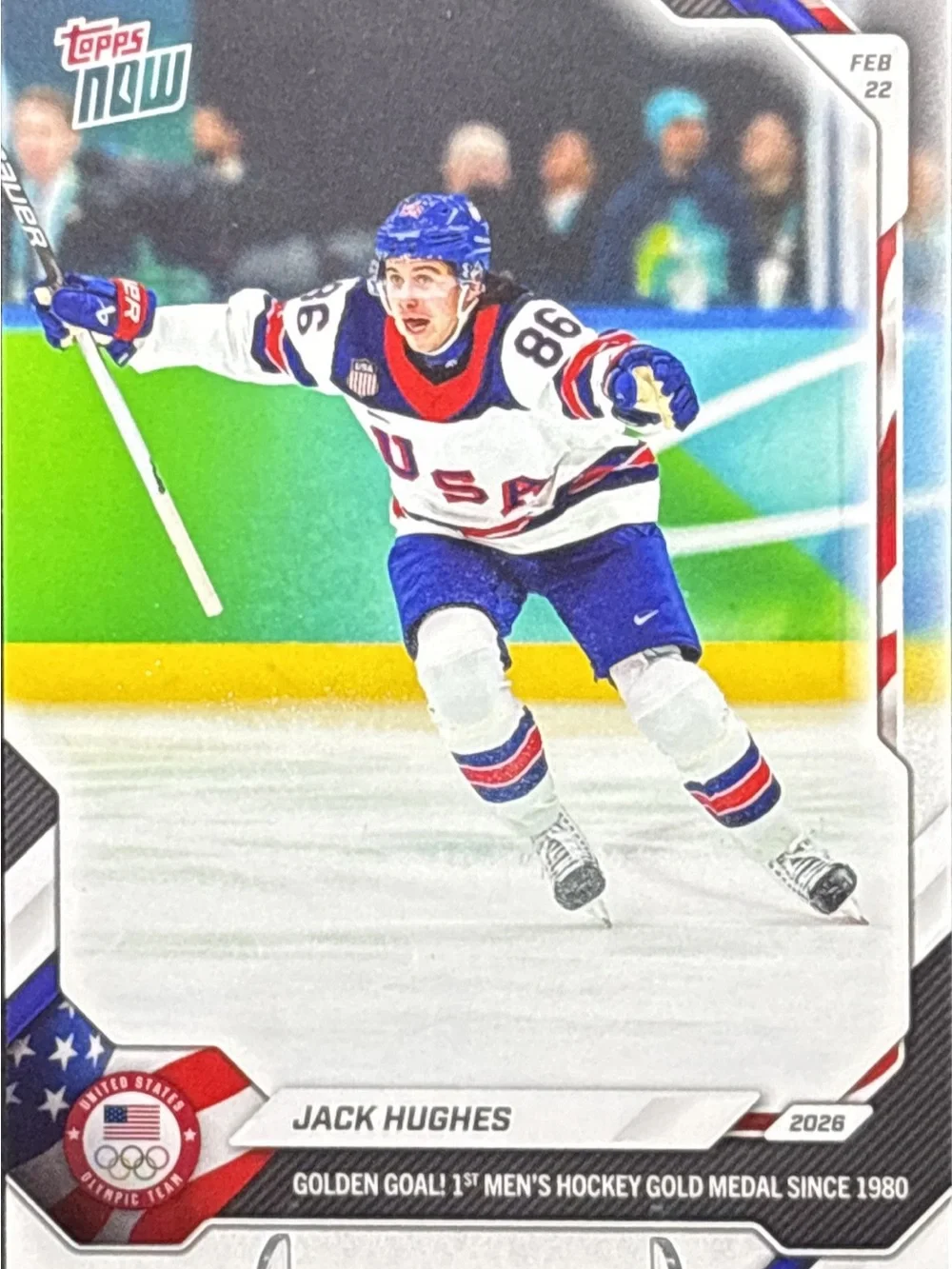 Topps USA Hockey Card — Jack Hughes
